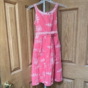 Pink Sleeveless Floral Kids Dress